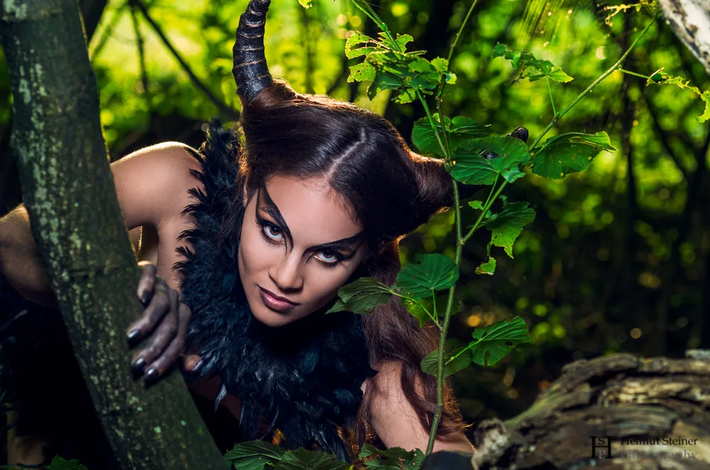 Daemon with Horns in the Woods